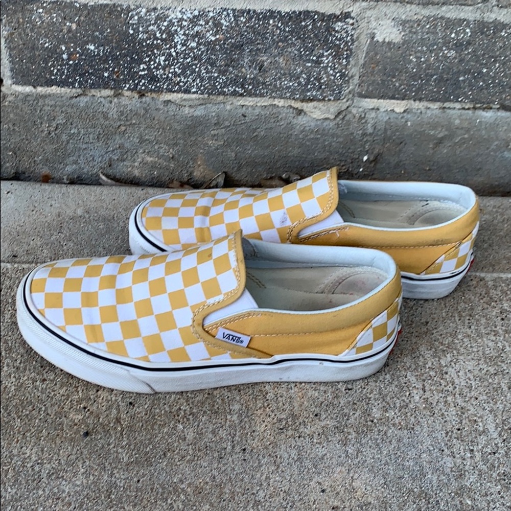 Vans gently used checkered yellow women’s